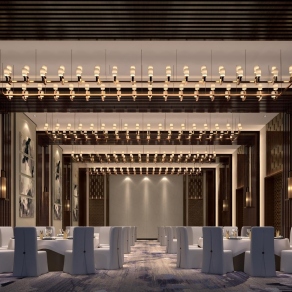 新中式宴会厅3D模型下载